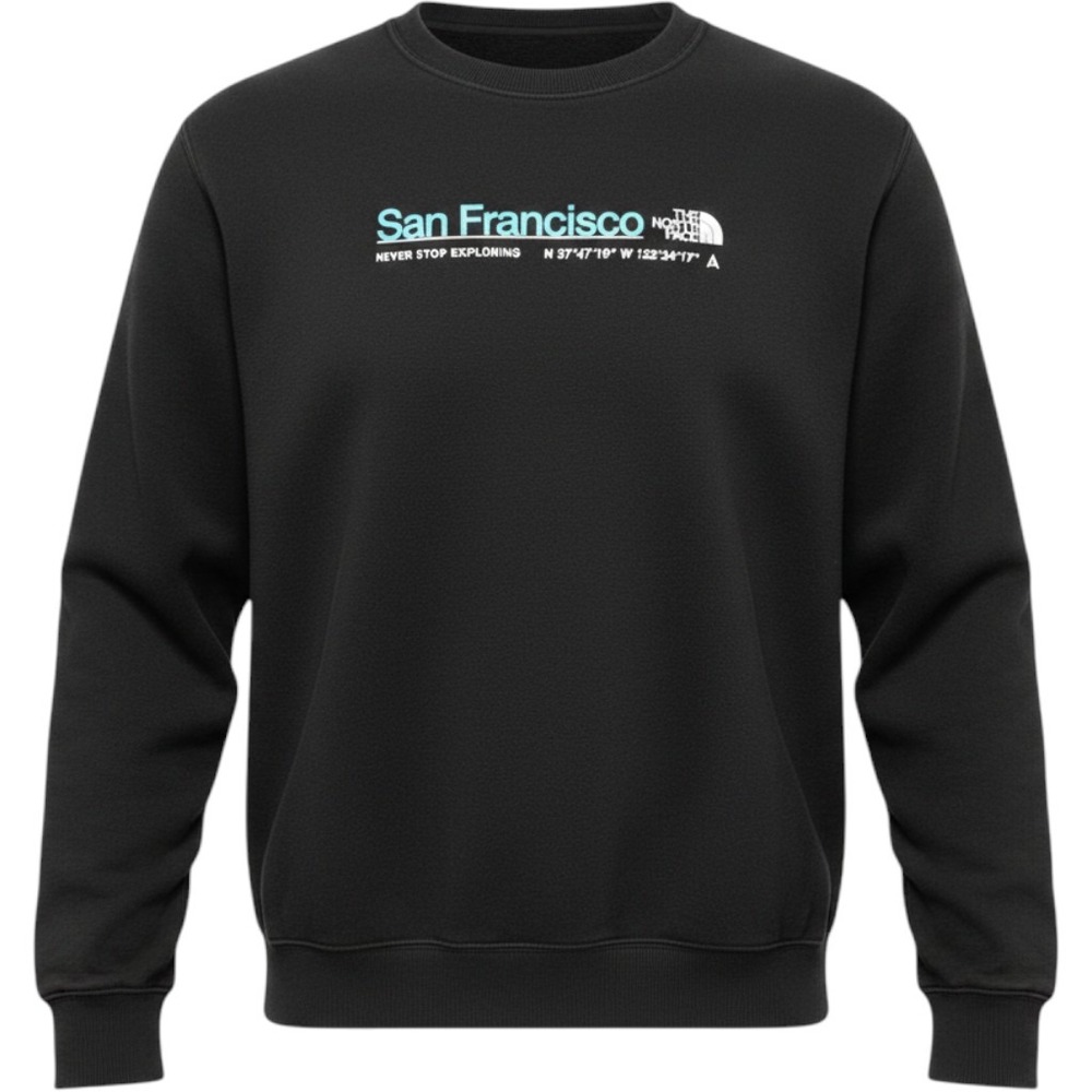 The North Face San Francisco Graphic Sweatshirt Mens XL Black Crewneck Pullover